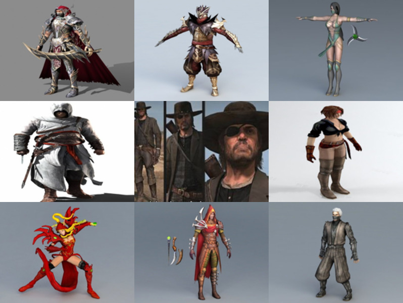 10 Assassin 3D-modeller karaktär – vecka 2020-44