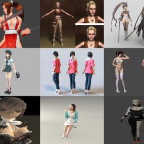 10 人の美少女無料 3D モデル キャラクター – 2020-43 週