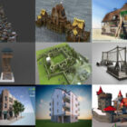 10 भवन निःशुल्क OBJ 3 डी मॉडल - सप्ताह 2020-40