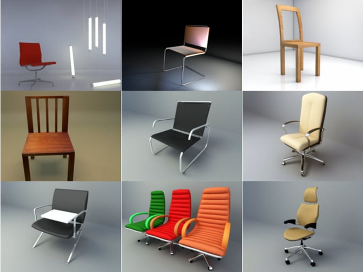 10 Cinema 4d Chair 3D模型– Day 2020.10.14