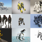 Samling av 10 hundrobottecken gratis 3D-modeller