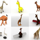 10 žirafích hraček zdarma 3D modely
