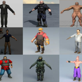 10 человек персонаж бесплатно OBJ 3D-модели - Неделя 2020-41