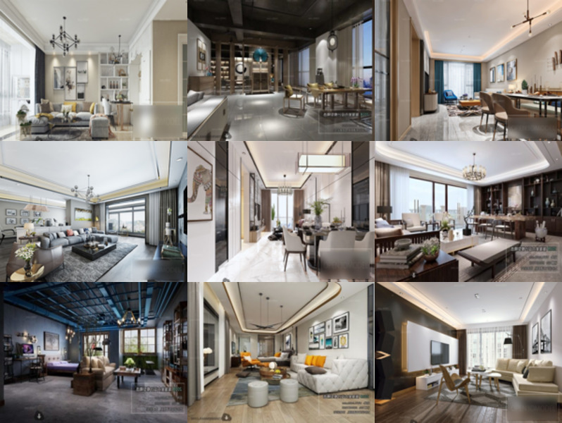 10 Lägenhet Vardagsrum 3D Interiörscen – Vecka 2020-44
