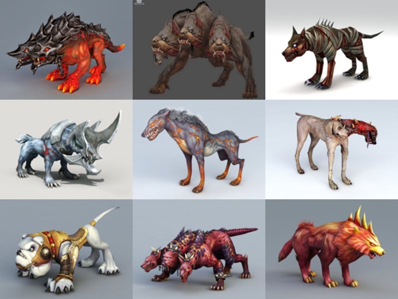 10개의 괴물 개 무료 3D 모델 – 2020-43주