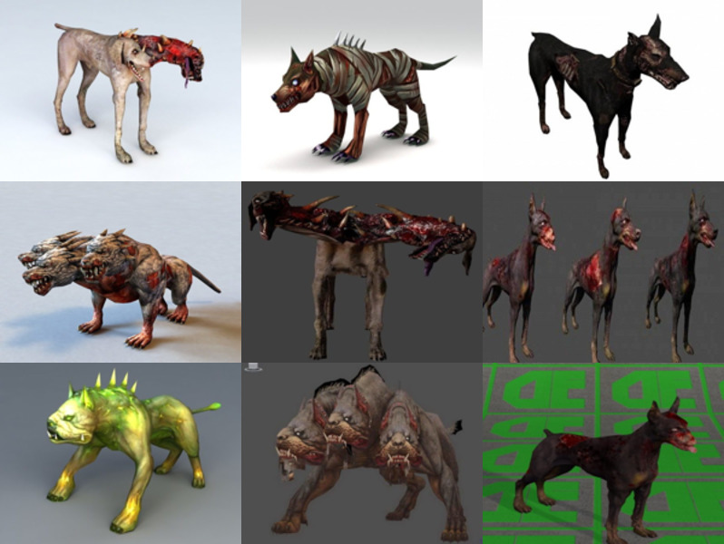 10 Movie Zombie Dog 3D Models