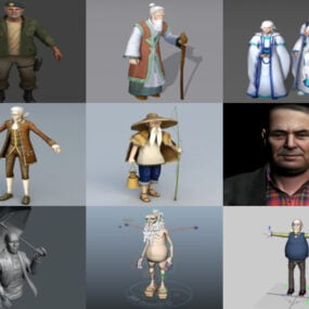 10 modèles 3D de personnage de vieil homme - Semaine 2020-43