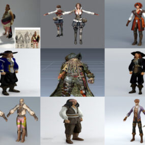Коллекция персонажей из 10 пиратских 3D-моделей - неделя 2020-44