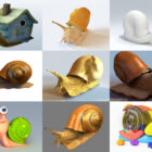 10 Snail 3D Models Collection - สัปดาห์ 2020-44