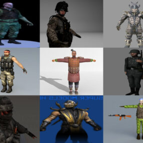 Sbírka postav 10 vojáků 3D modelů - týden 2020-44