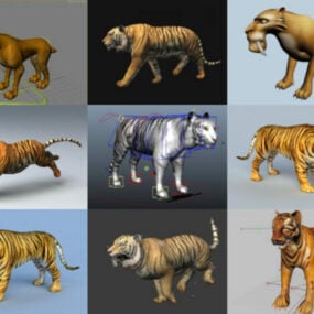 10 Tiger Rigged Бесплатные модели 3D - Неделя 2020-41