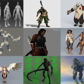 10 Warrior 3D Models Collection Character - Week 2020-44