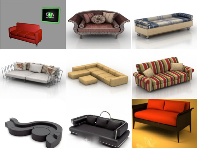 12 3ds Max 3D-моделі диванів - День 15 жовтня 2020 року