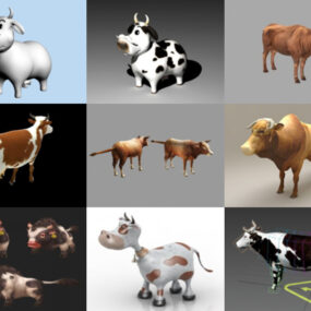 12 lehmän 3D-mallia eläin - viikko 2020-44