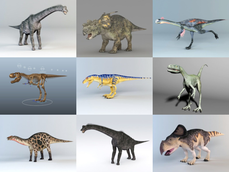 12 مجموعة نماذج مجانية من الديناصورات ثلاثية الأبعاد - الأسبوع 3-2020