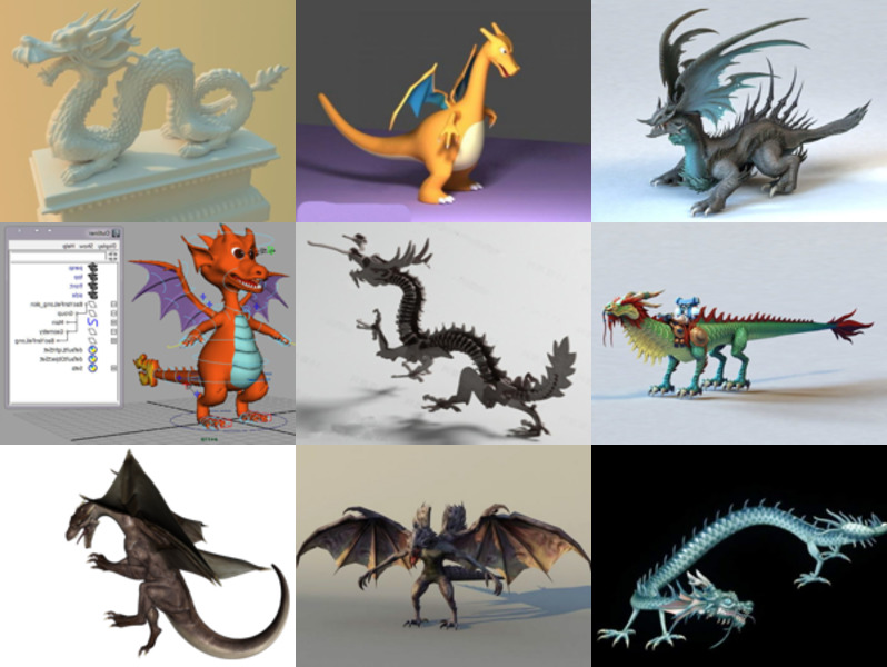 12 مجموعة نماذج Dragon Free 3D - الأسبوع 2020-44