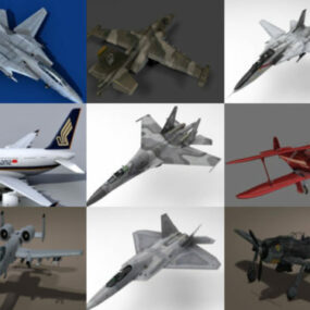 12 avions réalistes gratuits OBJ Modèles 3D - Semaine 2020-40