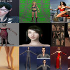 12개의 현실적인 소녀 무료 3D 모델 캐릭터 – 2020-43주