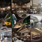 12 modelos 3D de la escena interior del restaurante de té - Semana 2020-42