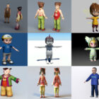 12 बच्चा चरित्र मुक्त 3 डी मॉडल संग्रह