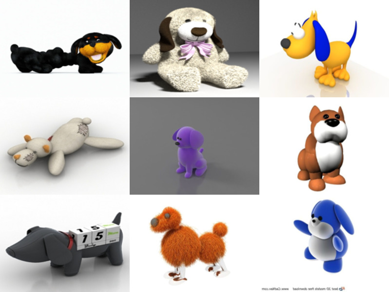 12 modelos 3D gratuitos de perros de juguete - Semana 2020-43