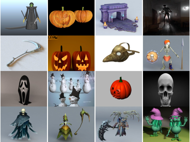 20 Halloween 3D-saker gratis nedladdning