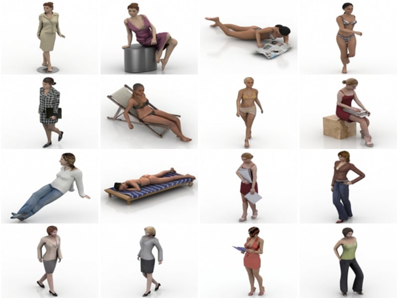 20 Lowpoly Model 3D Gratis Karakter Wanita - Minggu 2020-43