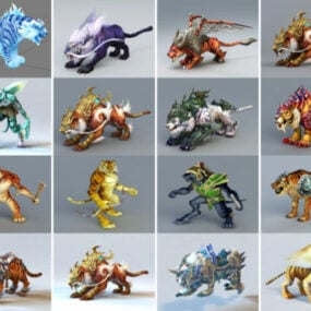 20 Tiger Game Character Ücretsiz 3D Modeller