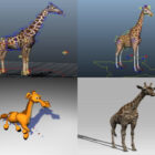 5 Rigged Giraffe gratis 3D-modellen