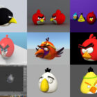 9 Angry Bird Gratis 3D-modellencollectie