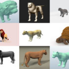 9 شیر حیوانات Lowpoly مدل های سه بعدی - هفته 3-2020
