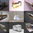 9 Blender Train Бесплатная коллекция 3D-моделей
