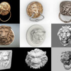 9 modelos 3D de aldaba de puerta con cabeza de león - Semana 2020-43