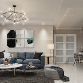 Simple Interior Scene Living Room 3d model