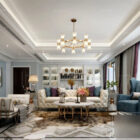 Luxury Postmodern Villa Living Room Interior Scene