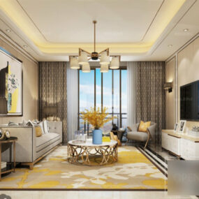 Interior Scene Of Apartment Living Room Decor 3d model