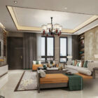 Villa Interior Scene With Elegant Living Room