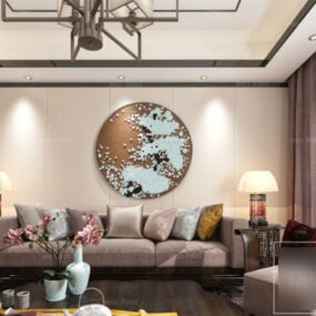 Small Elegant Modern Living Room Interior Scene 3d model