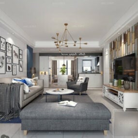 Interior Scene Of Contemporary Living Room 3d model