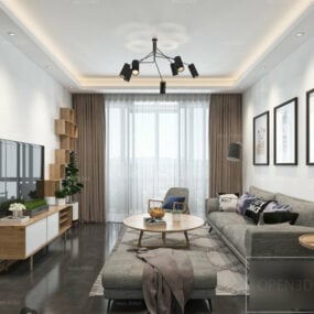 Interiér bytu Scéna Obývací pokoj Prostor 3D model