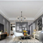 Grey Painted Living Room Interior Scene Nordic Style