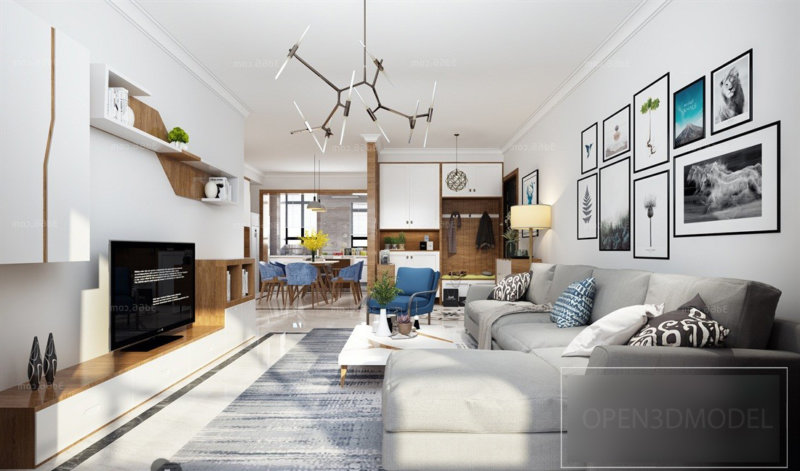 Interior Scene Living Room With Nordic Furniture