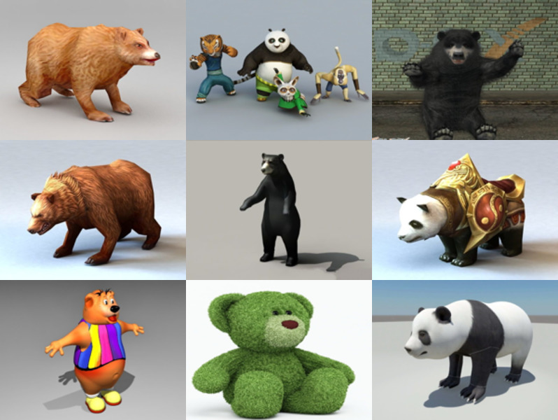 Kolekcja 10 najlepszych modeli niedźwiedzi 3D - tydzień 2020–44