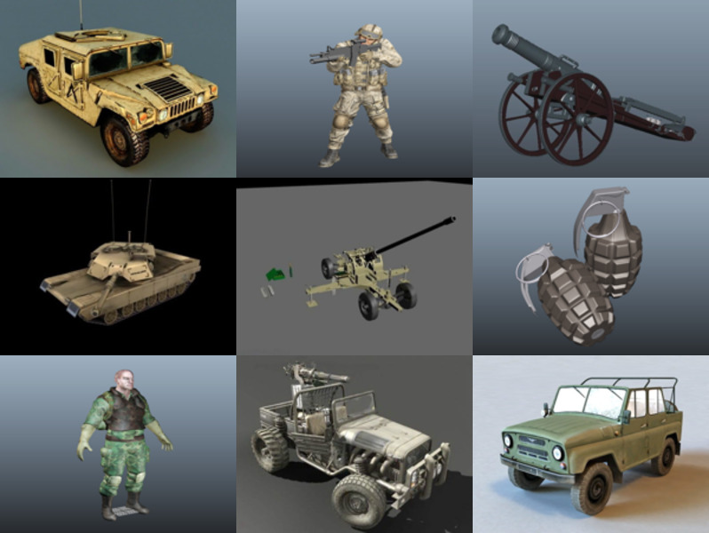 Top 10 Maya Militära 3D-modeller - dag 23 okt 2020