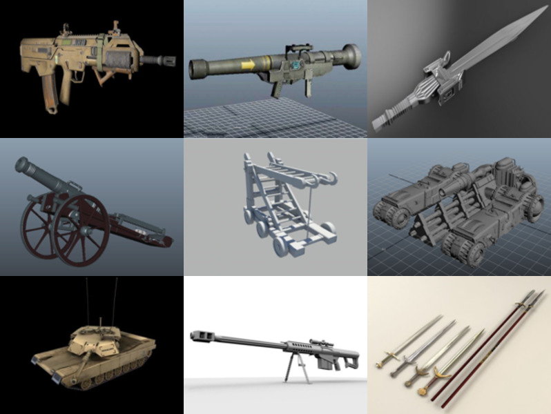Top 10 Maya Vapen 3D-modeller - dag 23 okt 2020