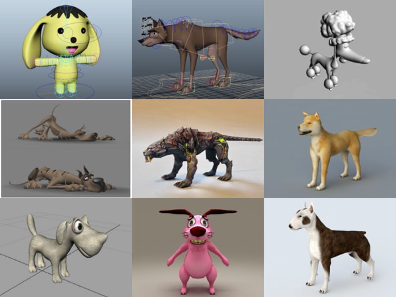 Top 10 Rigged Dog Free 3D Models – Week 2020-43