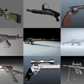 Кращі 12 Maya 3D-моделі пістолета - день 23 жовтня 2020 року