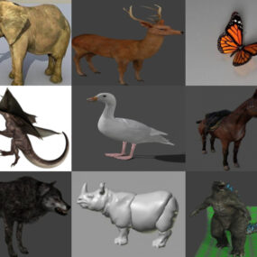 Top 12 Obj Modèles 3D d'animaux réalistes - Jour 21 octobre 2020