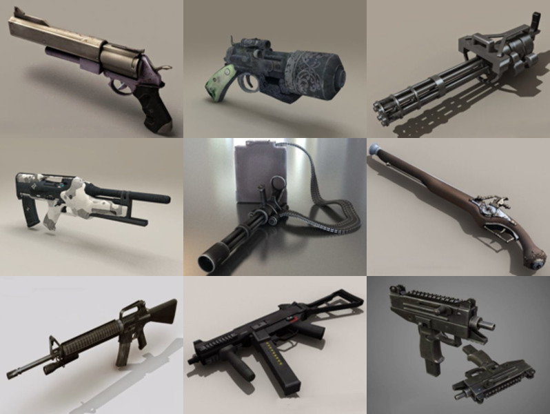 Top 12 Obj Gun 3D Models – Day 21 Oct 2020