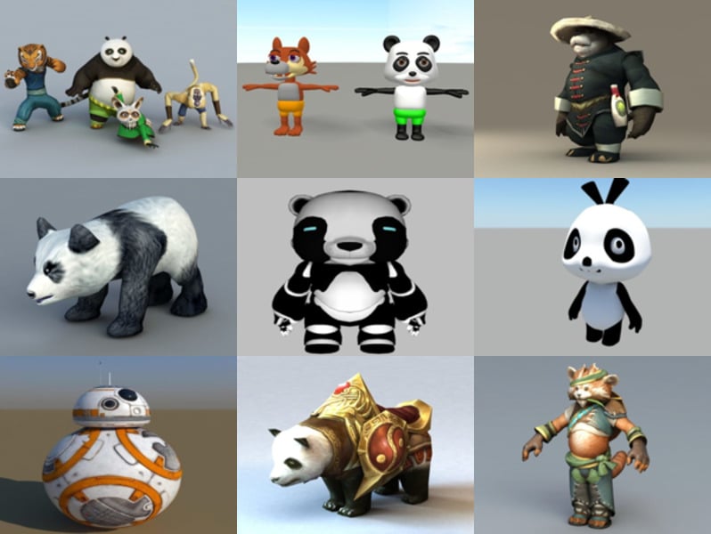 Collezione Top 12 modelli Panda 3D - Settimana 2020-44